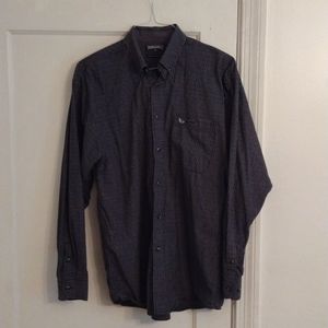 Panhandle Slim size M button-down shirt black windowpane check plaid